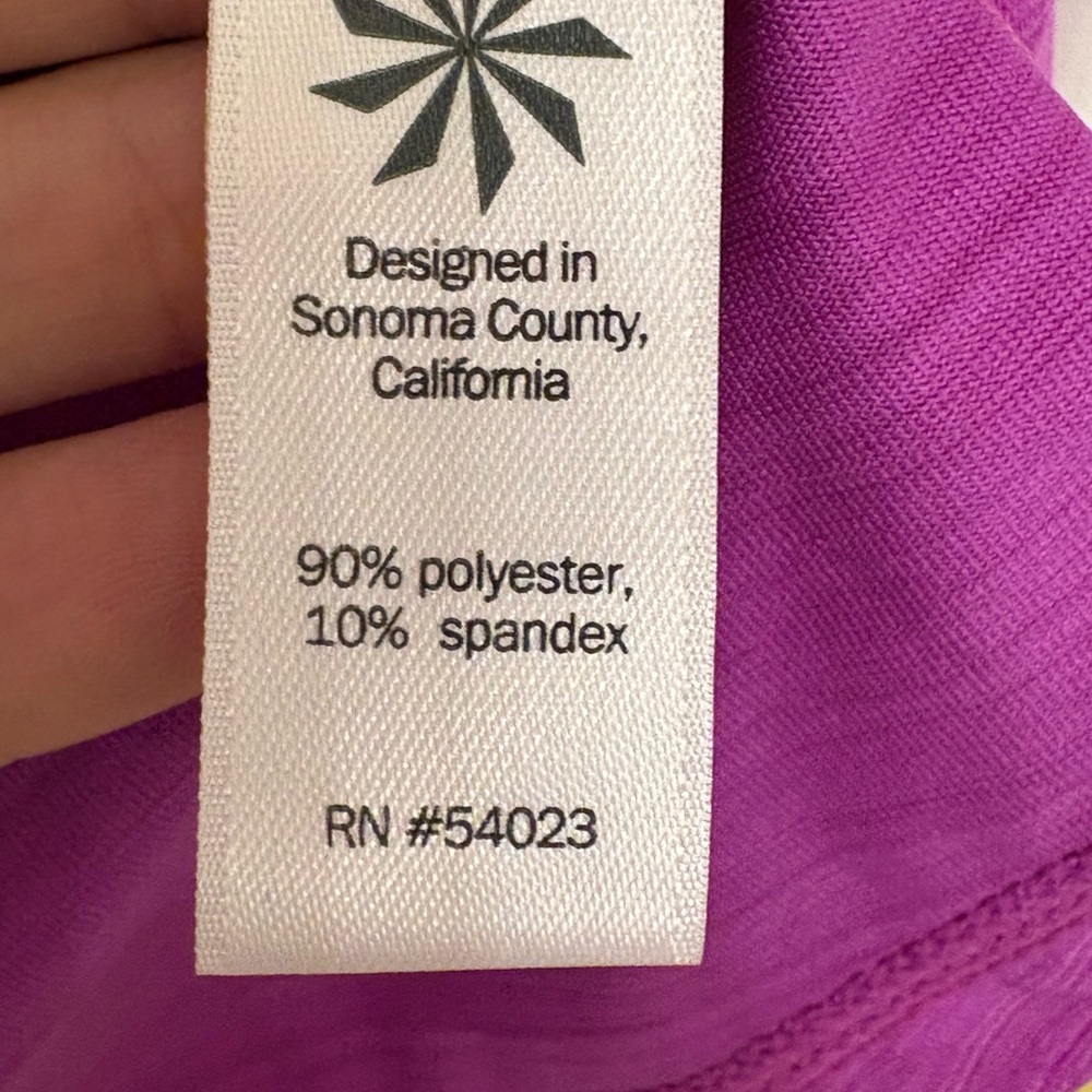 Athleta Purple Zip Front Performance Top Cycling Running Training Medium - Picture 5 of 7